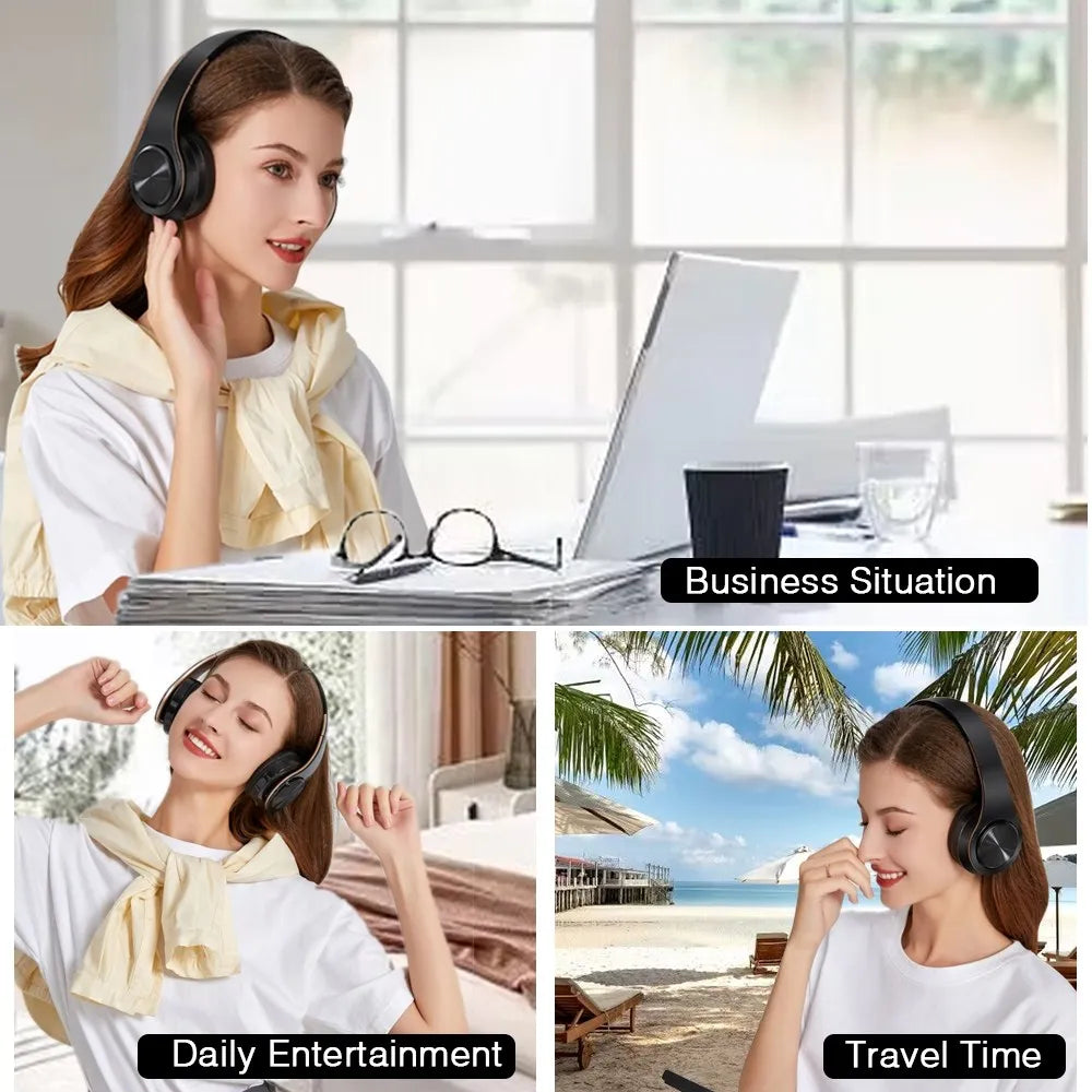 HiFlex Audio™ – Hi-Fi Stereo Bluetooth Headphones with FM Radio, SD Card Slot & Mic for iPhone, Samsung, Xiaomi & Tablets