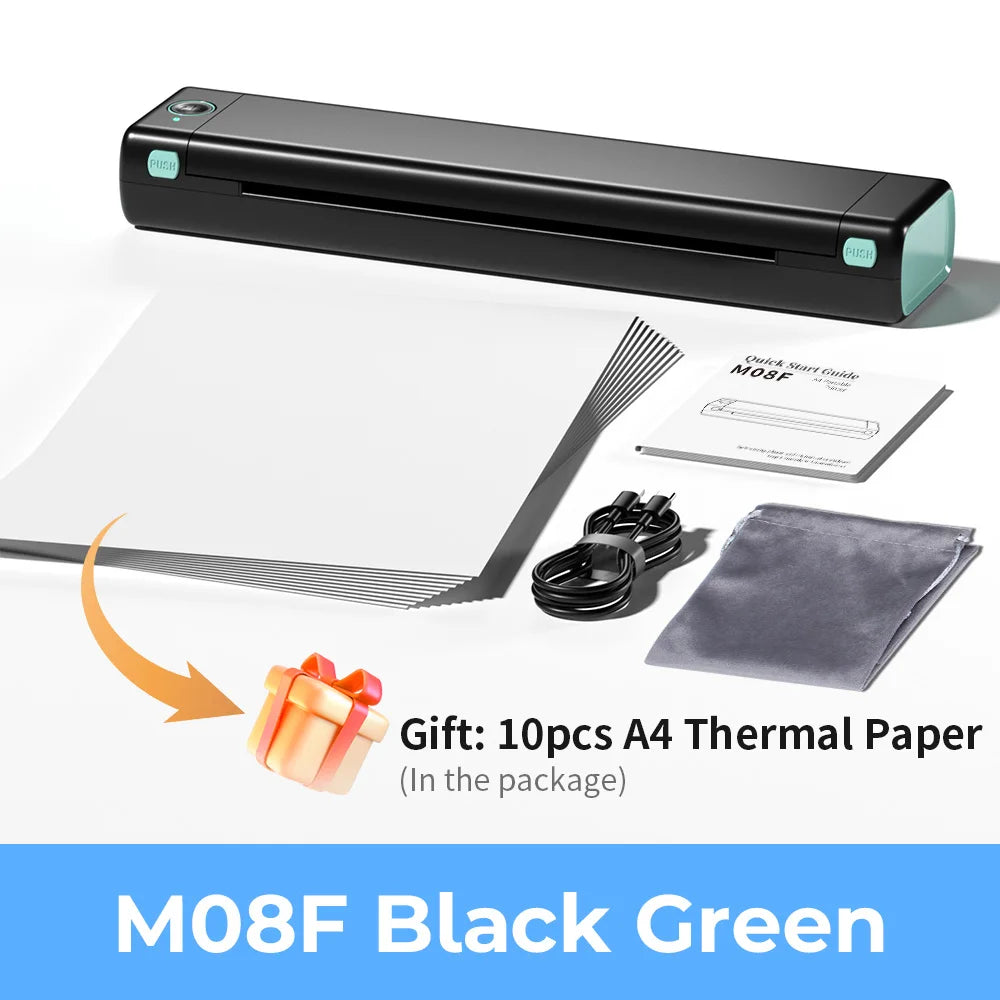 Phomemo M08F™ – Portable A4 Wireless Thermal Printer with Bluetooth – Inkless Printing for Home, Office & Shipping (iOS/Android/PC Compatible)