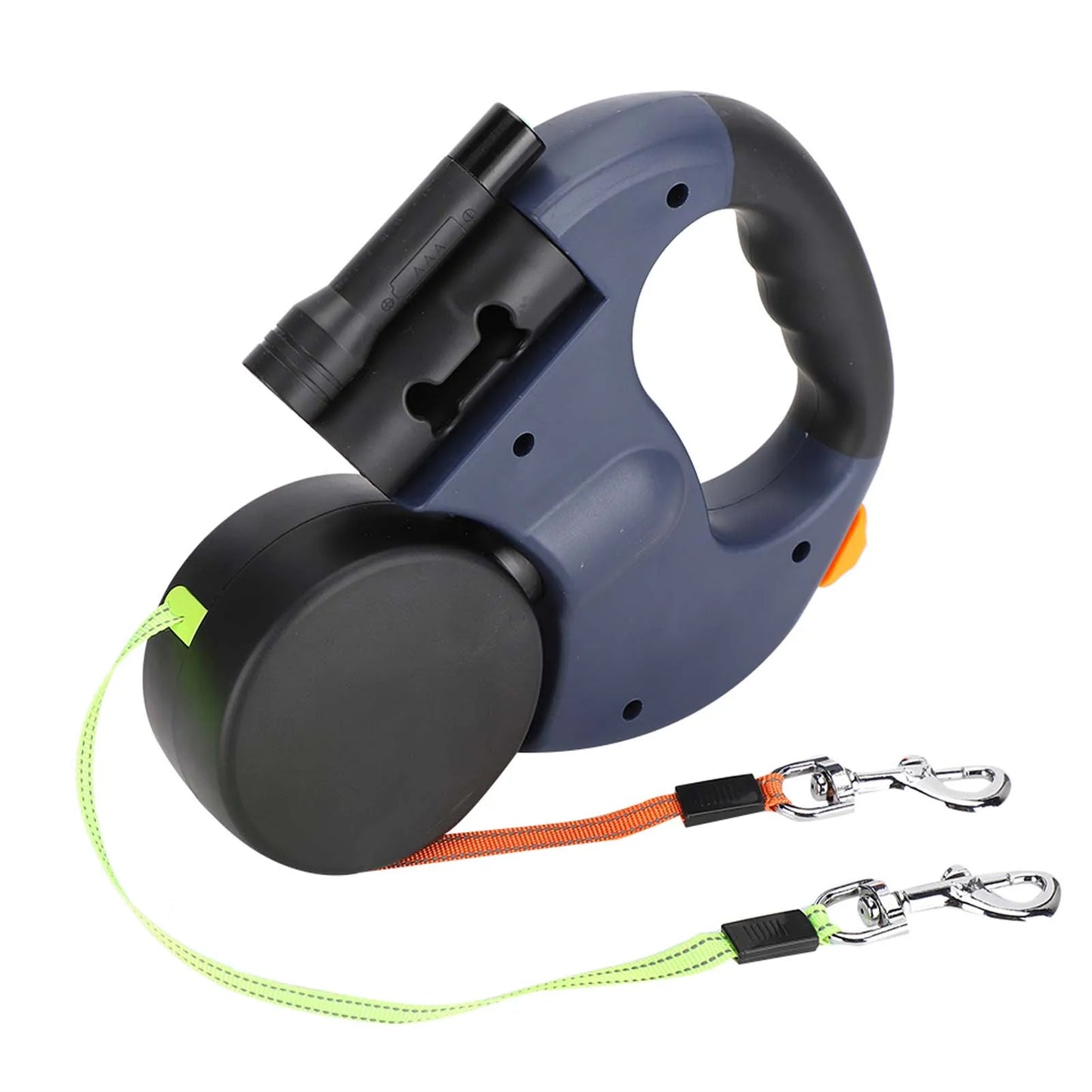 PawTrail Duo™ – Dual Retractable Dog & Cat Leash with LED Light and Automatic Traction Rope