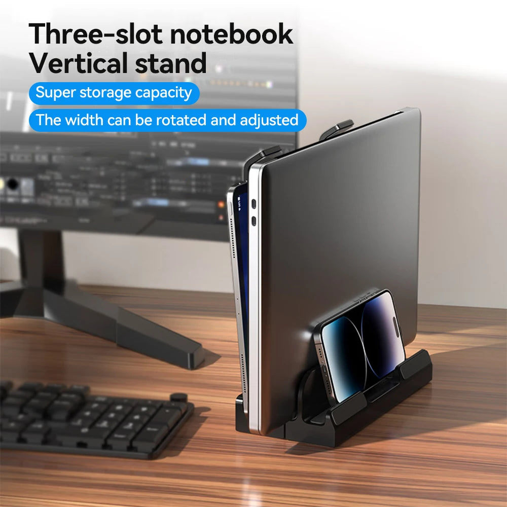 FlexDesk™ – Foldable Adjustable Laptop Stand for MacBook, Tablet & Phone – Dual Use Holder for Work & Travel