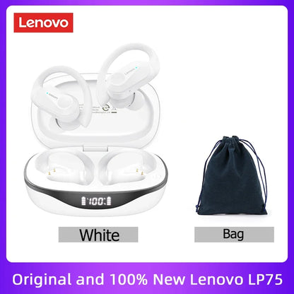 Lenovo LP75™ – TWS Bluetooth 5.3 Wireless Earbuds with LED Display, Noise Reduction & Waterproof Design