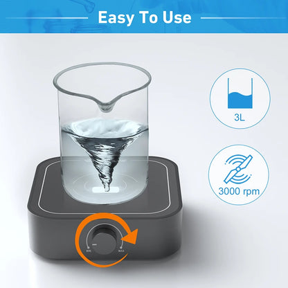 Westtune LabStir™ – Digital Magnetic Stirrer with LCD Display, 3000 RPM, 3L Capacity, Brushless Motor, Portable 12V Lab Mixer