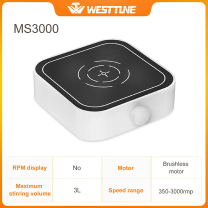 Westtune LabStir™ – Digital Magnetic Stirrer with LCD Display, 3000 RPM, 3L Capacity, Brushless Motor, Portable 12V Lab Mixer