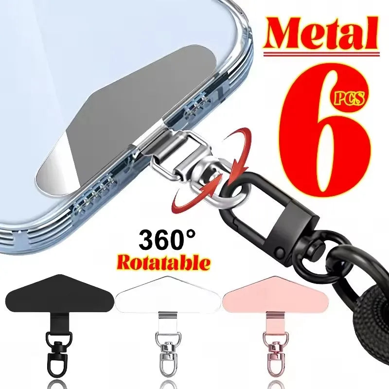 SafeLink 360™ – Universal Metal Phone Tether Tab with 360° Rotation – Steel Lanyard Patch Connector for Mobile Safety