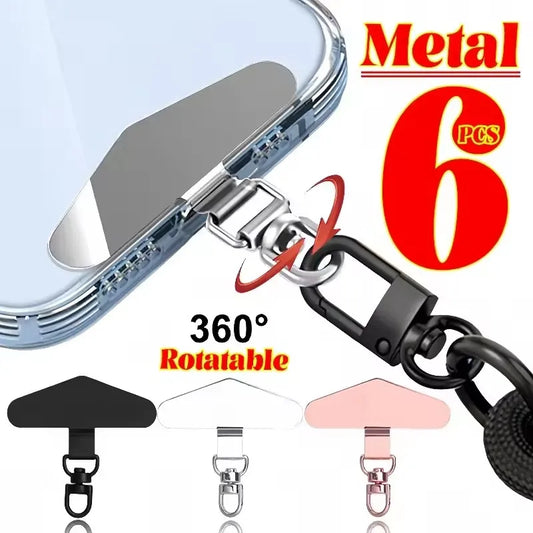SafeLink 360™ – Universal Metal Phone Tether Tab with 360° Rotation – Steel Lanyard Patch Connector for Mobile Safety