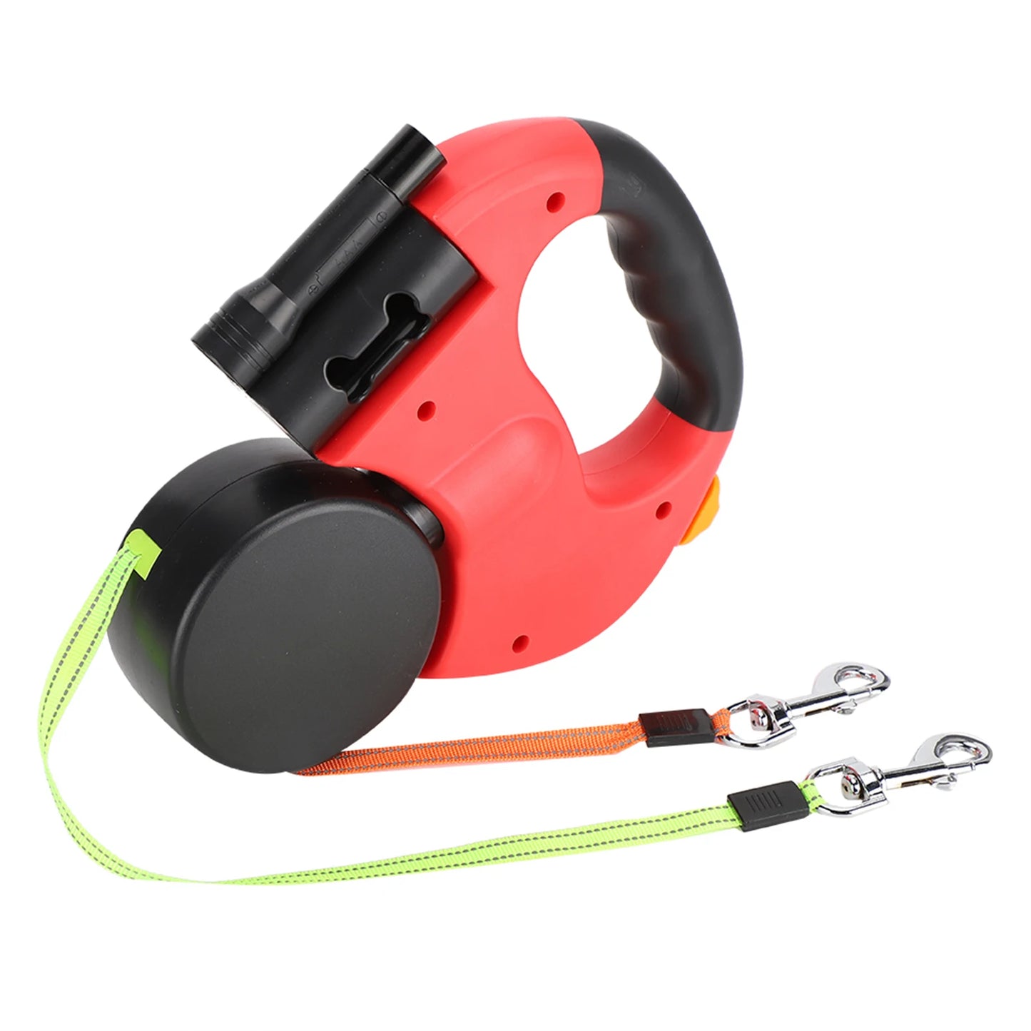 PawTrail Duo™ – Dual Retractable Dog & Cat Leash with LED Light and Automatic Traction Rope