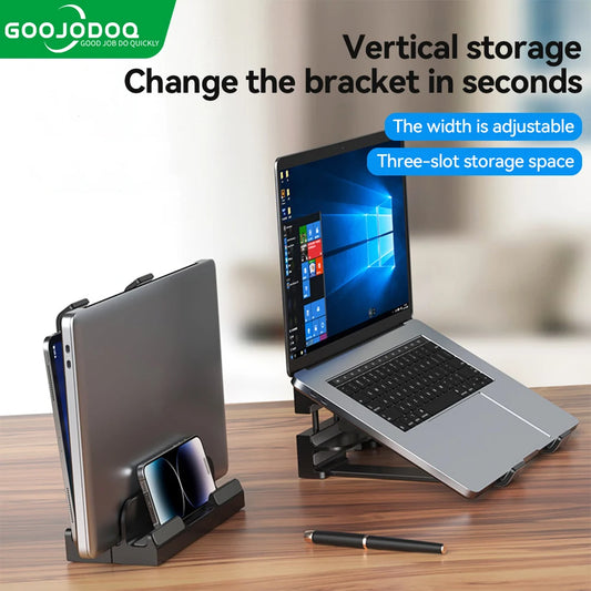 FlexDesk™ – Foldable Adjustable Laptop Stand for MacBook, Tablet & Phone – Dual Use Holder for Work & Travel