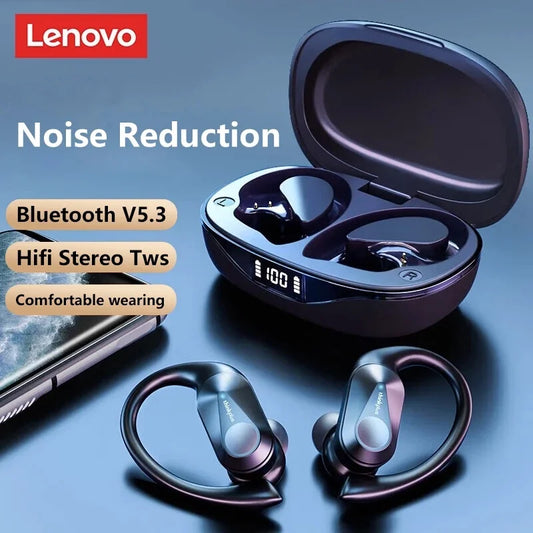 Lenovo LP75™ – TWS Bluetooth 5.3 Wireless Earbuds with LED Display, Noise Reduction & Waterproof Design