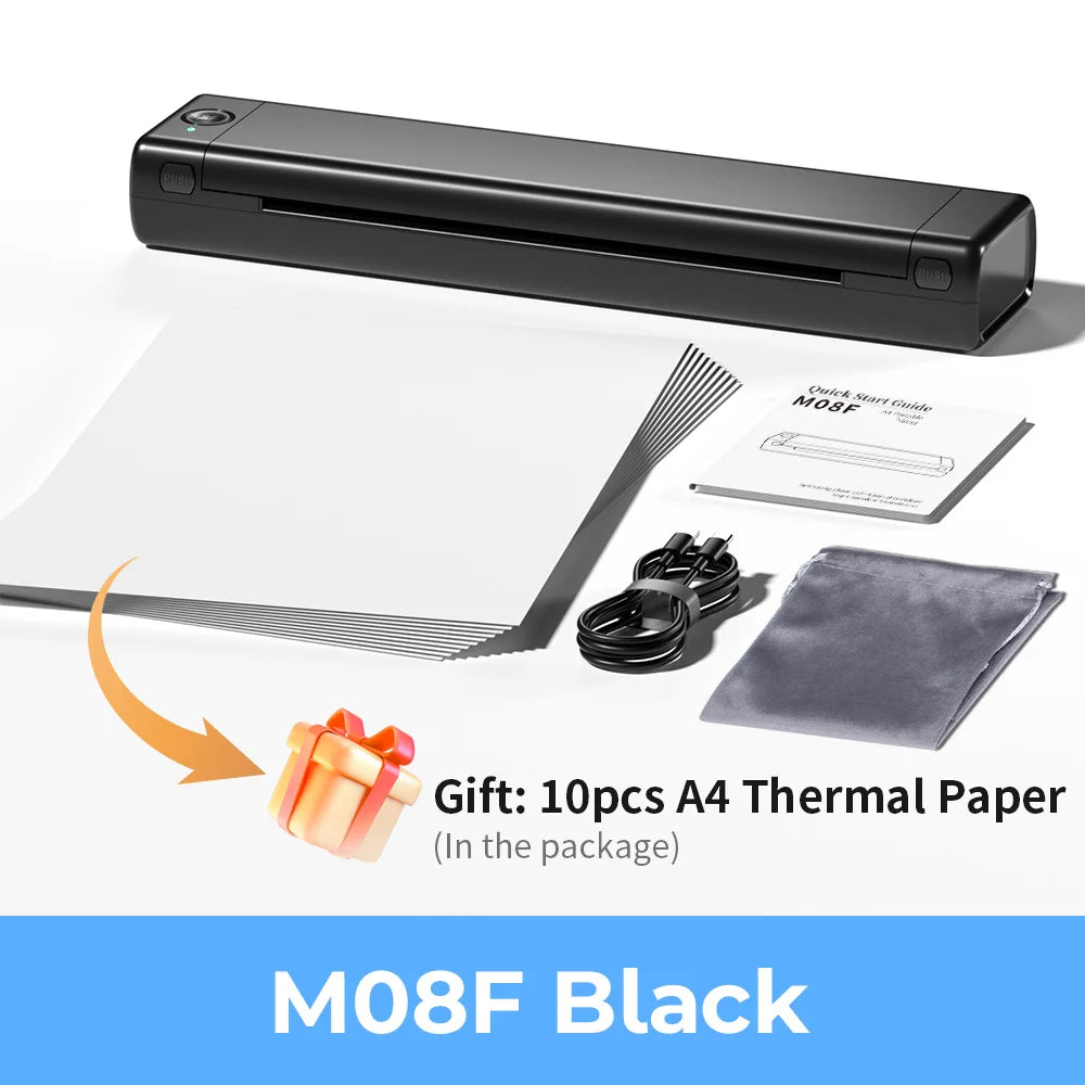 Phomemo M08F™ – Portable A4 Wireless Thermal Printer with Bluetooth – Inkless Printing for Home, Office & Shipping (iOS/Android/PC Compatible)