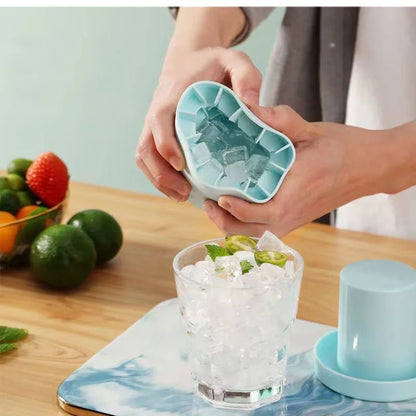 ChillPod™ – Round Silicone Ice Cube Mold with Storage Bucket for Freezer, Drinks & Cocktails