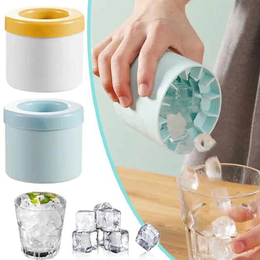 ChillPod™ – Round Silicone Ice Cube Mold with Storage Bucket for Freezer, Drinks & Cocktails