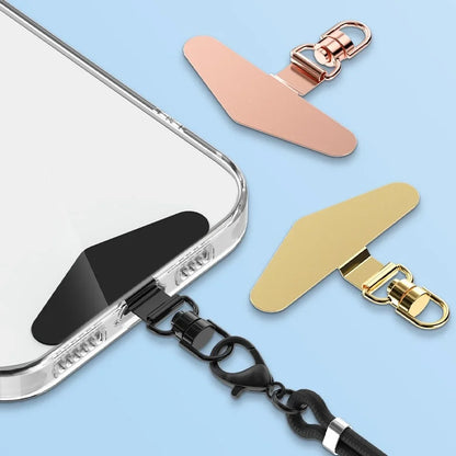 SafeLink 360™ – Universal Metal Phone Tether Tab with 360° Rotation – Steel Lanyard Patch Connector for Mobile Safety