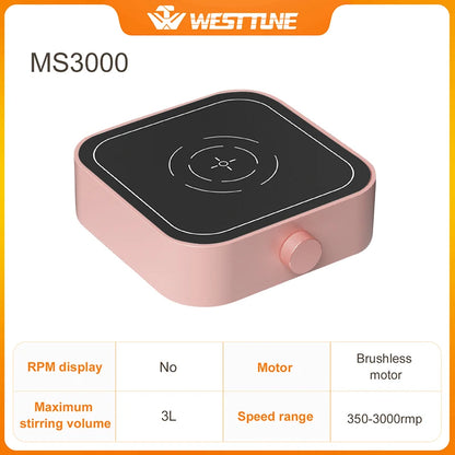 Westtune LabStir™ – Digital Magnetic Stirrer with LCD Display, 3000 RPM, 3L Capacity, Brushless Motor, Portable 12V Lab Mixer