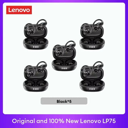Lenovo LP75™ – TWS Bluetooth 5.3 Wireless Earbuds with LED Display, Noise Reduction & Waterproof Design