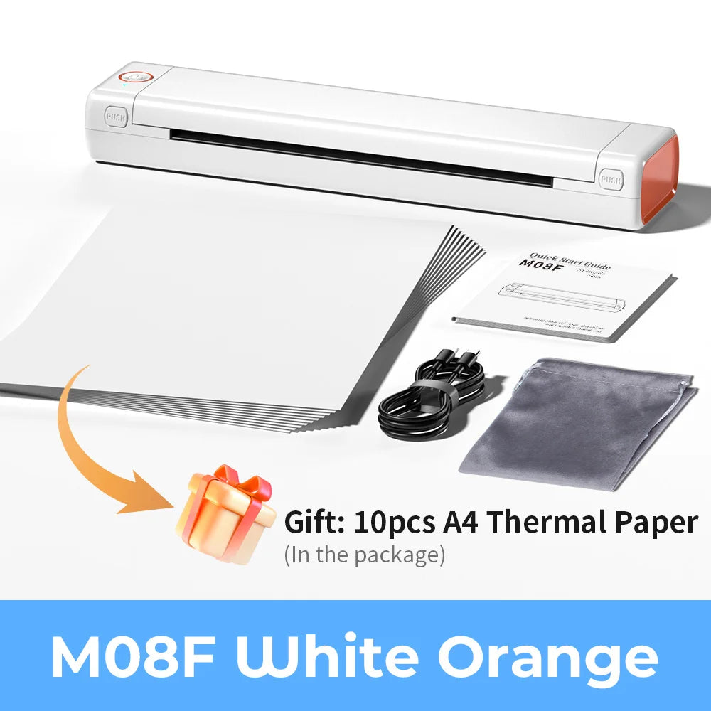 Phomemo M08F™ – Portable A4 Wireless Thermal Printer with Bluetooth – Inkless Printing for Home, Office & Shipping (iOS/Android/PC Compatible)