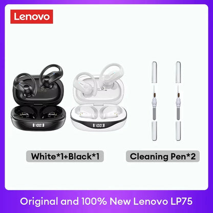Lenovo LP75™ – TWS Bluetooth 5.3 Wireless Earbuds with LED Display, Noise Reduction & Waterproof Design