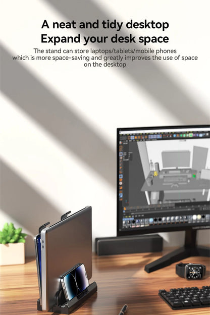 FlexDesk™ – Foldable Adjustable Laptop Stand for MacBook, Tablet & Phone – Dual Use Holder for Work & Travel