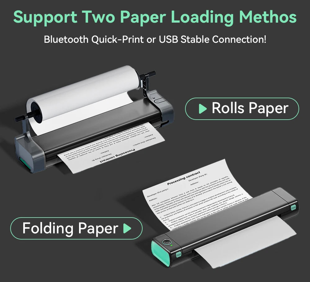 Phomemo M08F™ – Portable A4 Wireless Thermal Printer with Bluetooth – Inkless Printing for Home, Office & Shipping (iOS/Android/PC Compatible)